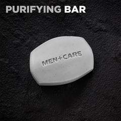 Dove Men+Care charcoal bar lather close-up with a smooth cleansing feel.