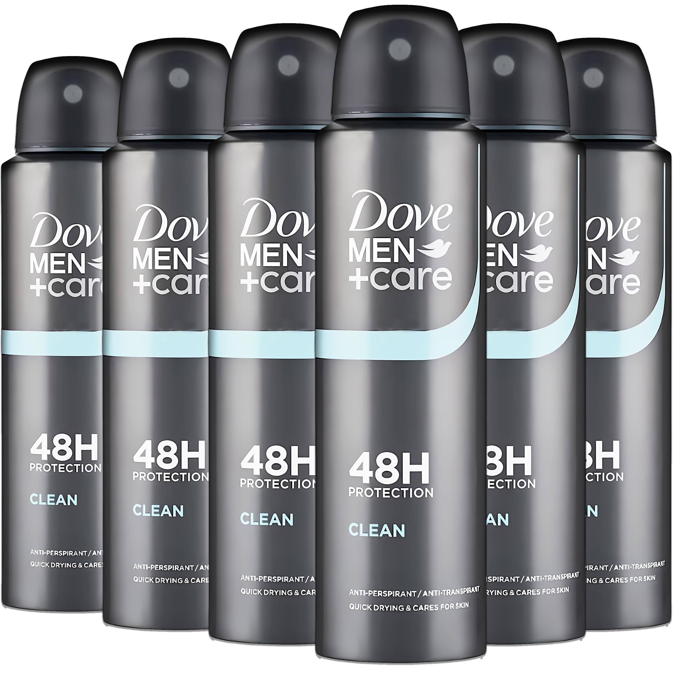 Dove Men+Care Classic six-pack spray display for daily freshness
