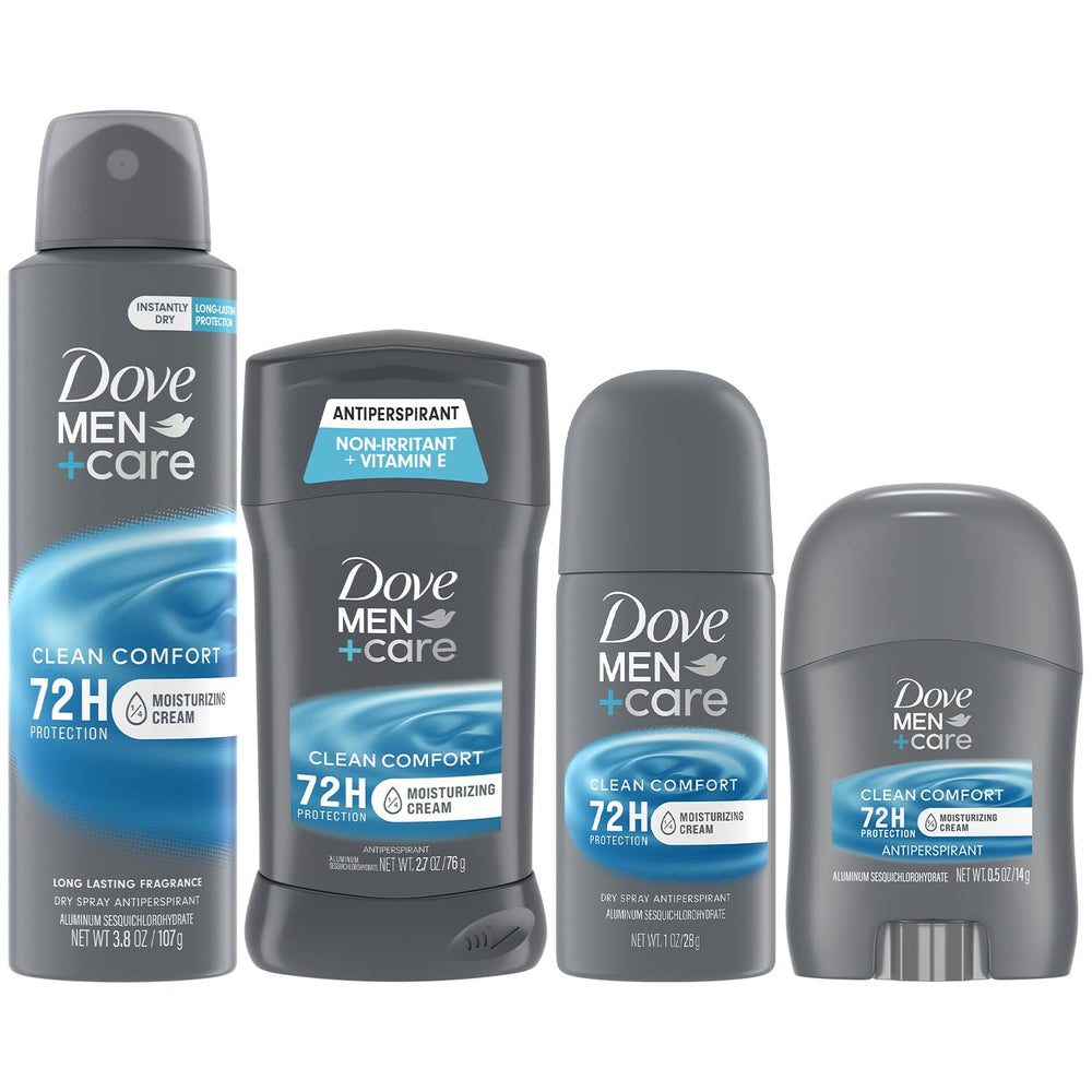 Dove Men+Care Clean Comfort stick full-size ready for daily protection during workouts.