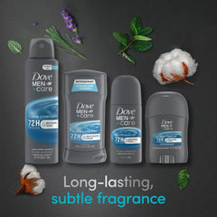 Dove Men+Care Clean Comfort travel spray compact, on-the-go fragrance and protection.