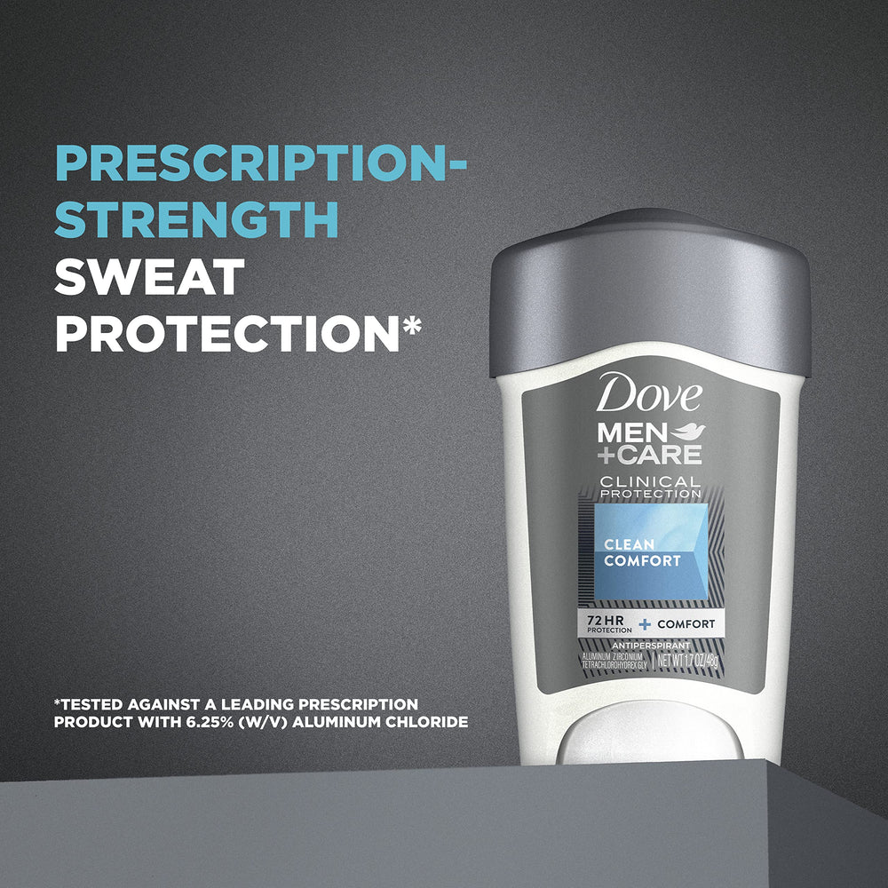 Dove Men+Care 72-hour protection graphic implies long-lasting defense against sweat