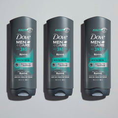 Cruelty-free by PETA badge on Dove Men+Care product bottle.