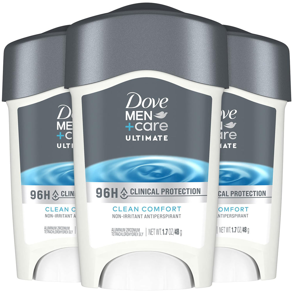 Dove Men+Care 96h front-pack view offering all-day protection.