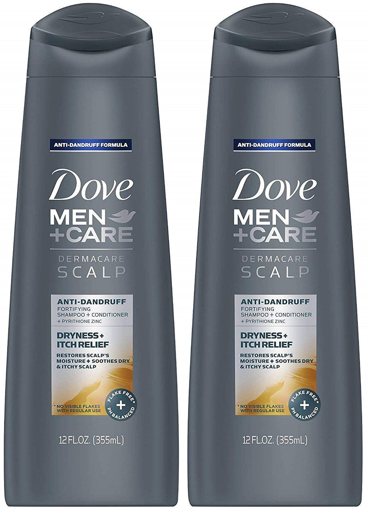 Dove Men+Care Dermacare scalp shampoo bottle for daily anti-dandruff care.