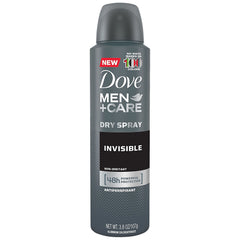 Dove Men Care Invisible Dry Spray Deodorant 3-pack front view for convenient daily protection