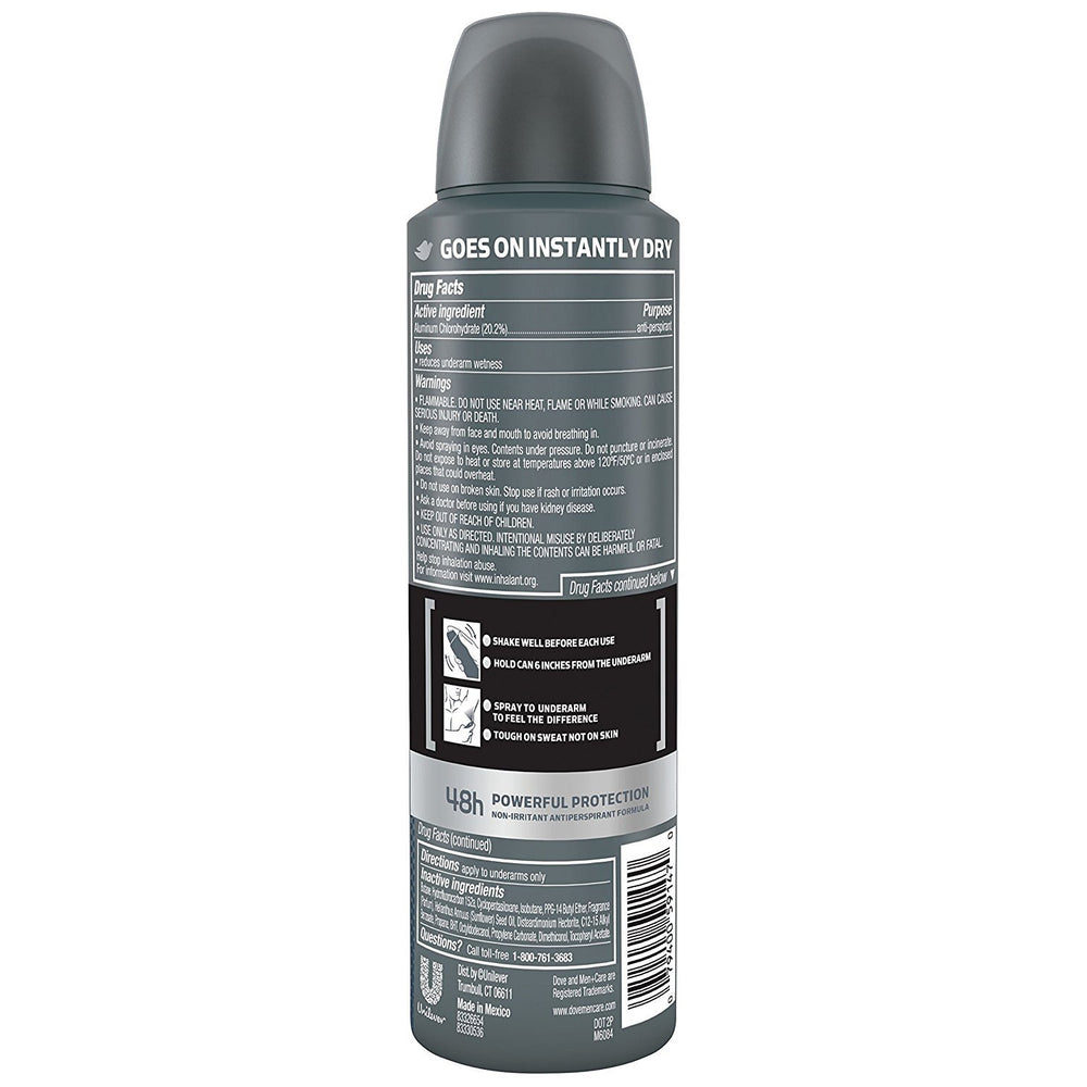 Dove Men Care Invisible Dry Spray Deodorant can close-up showing invisible finish preview