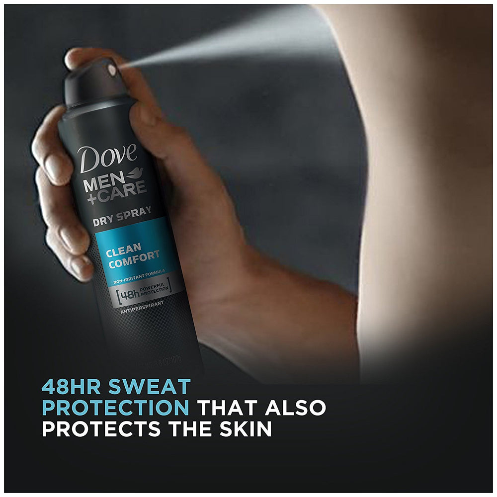 Dove Men Care Invisible Dry Spray Deodorant packaging display on shelf