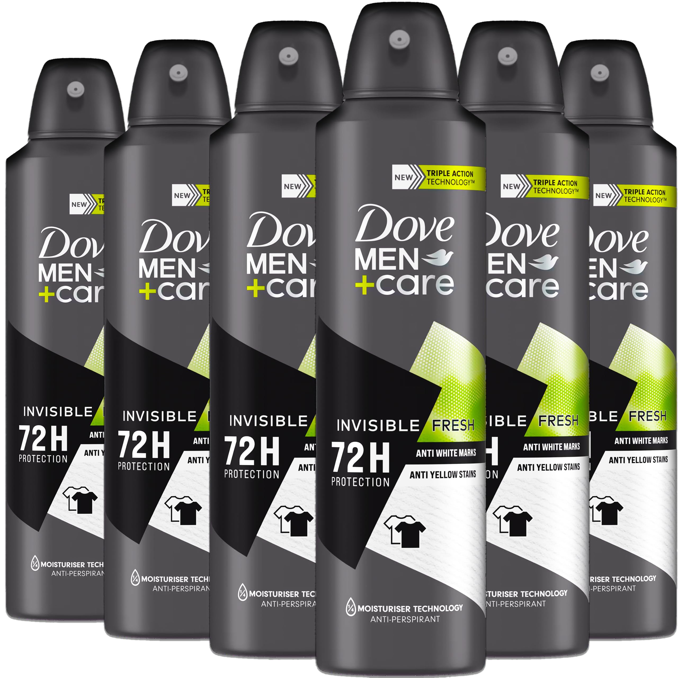 Dove Men+Care Invisible Fresh spray six-pack for daily protection