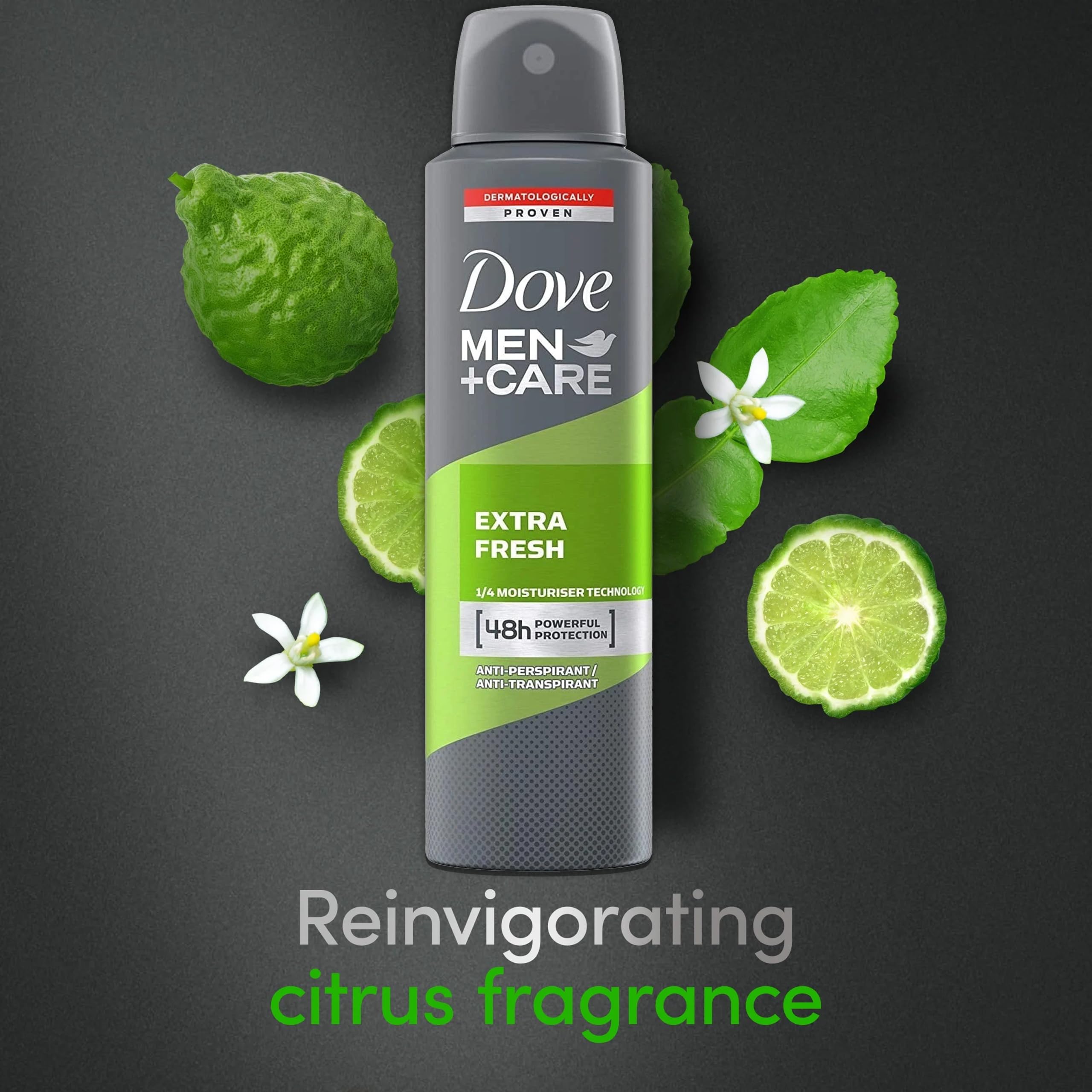 Sleek packaging design of Dove Men+Care Extra Fresh 6-pack.