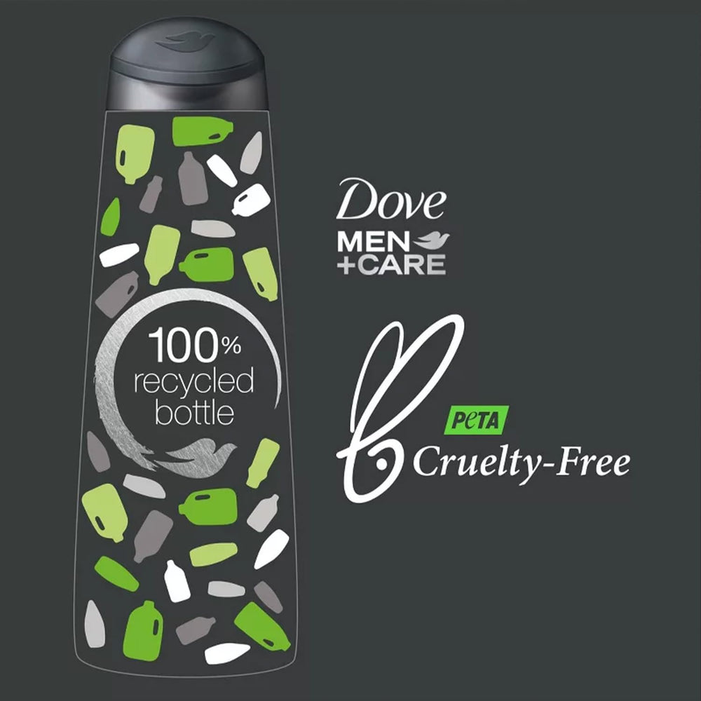 Dove Men+Care packaging with PETA-approved cruelty-free badge visible