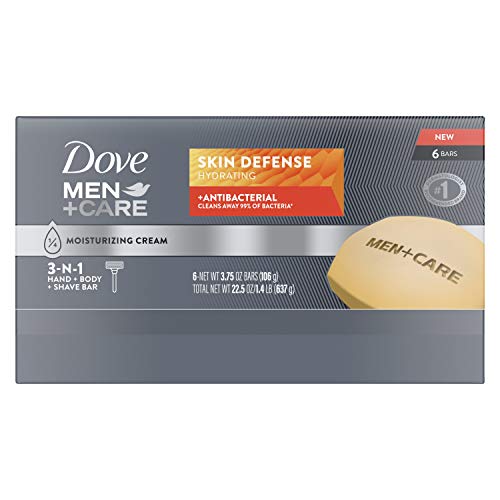 Dove Men+Care Skin Defense Bar lather forming during shower.