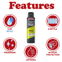 Dove Men+Care six-pack provides reliable freshness for home, gym bag, and travel.