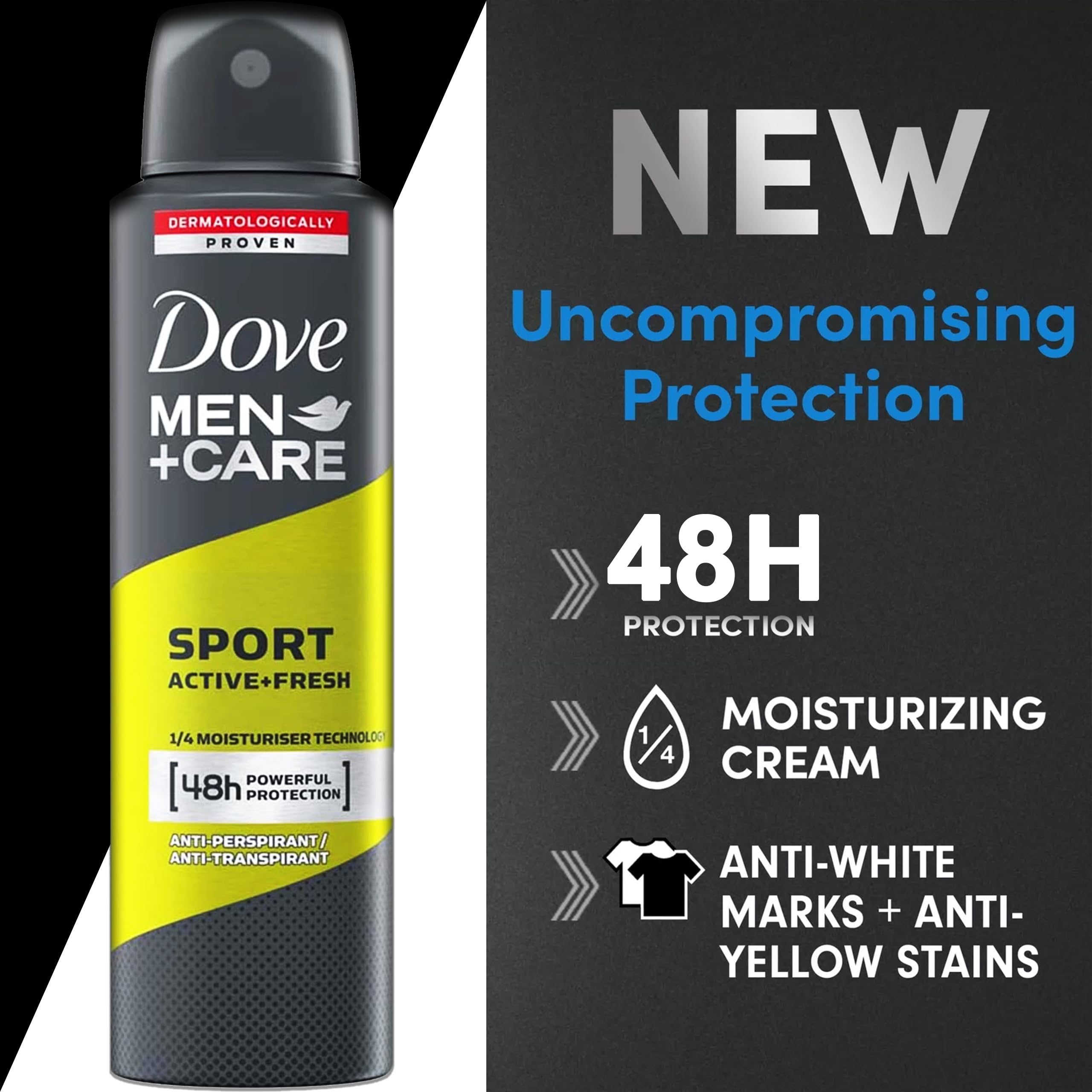 Dove Men+Care Sport Active Fresh scent keeps you fresh all day.