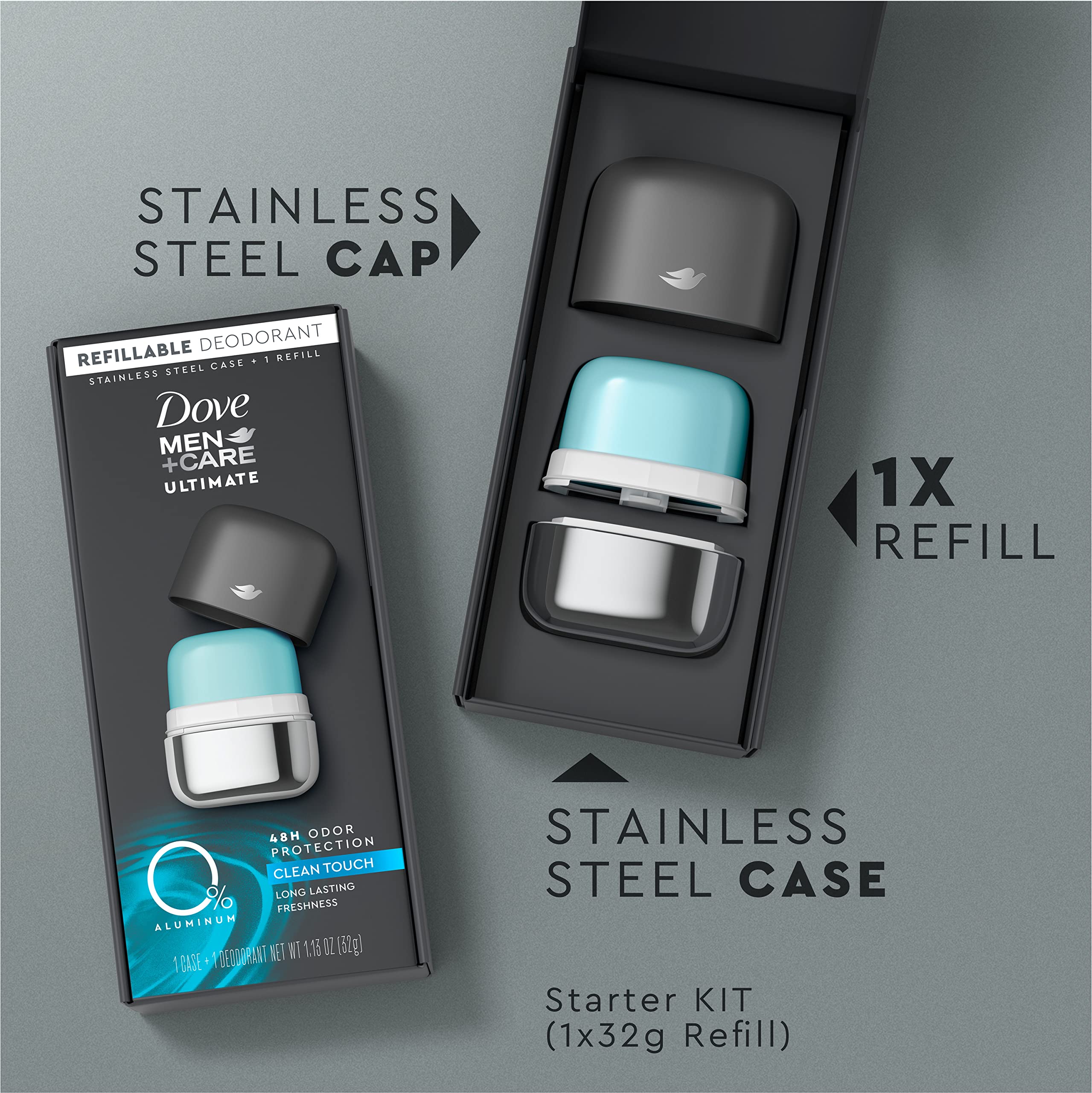 Dove Men+Care base with twist-to-swipe mechanism enables easy reapplication.