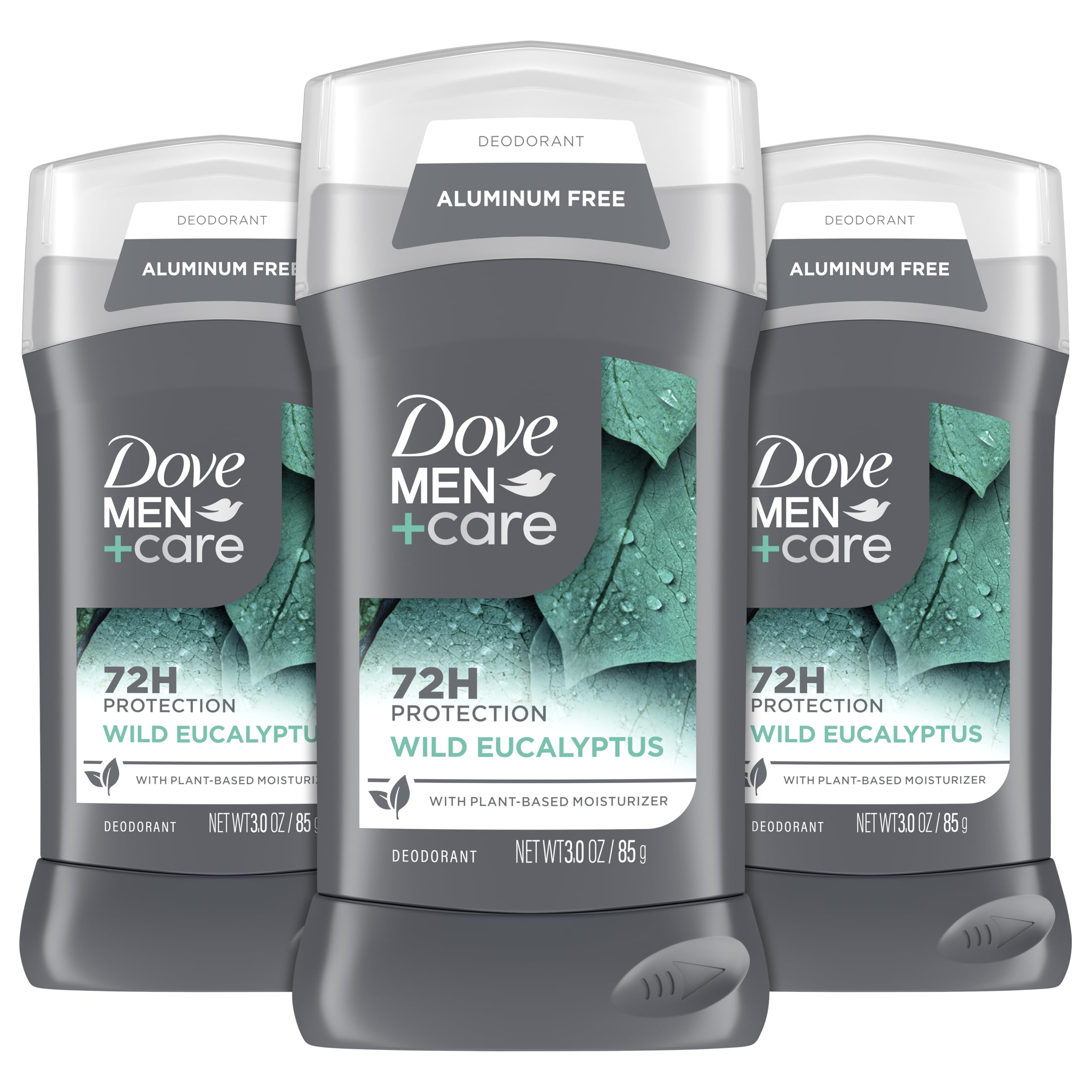 Dove Men+Care Wild Eucalyptus deodorant stick pack for daily freshness.