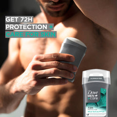 Dove Men+Care underarm care with plant-based moisturizer for comfort.