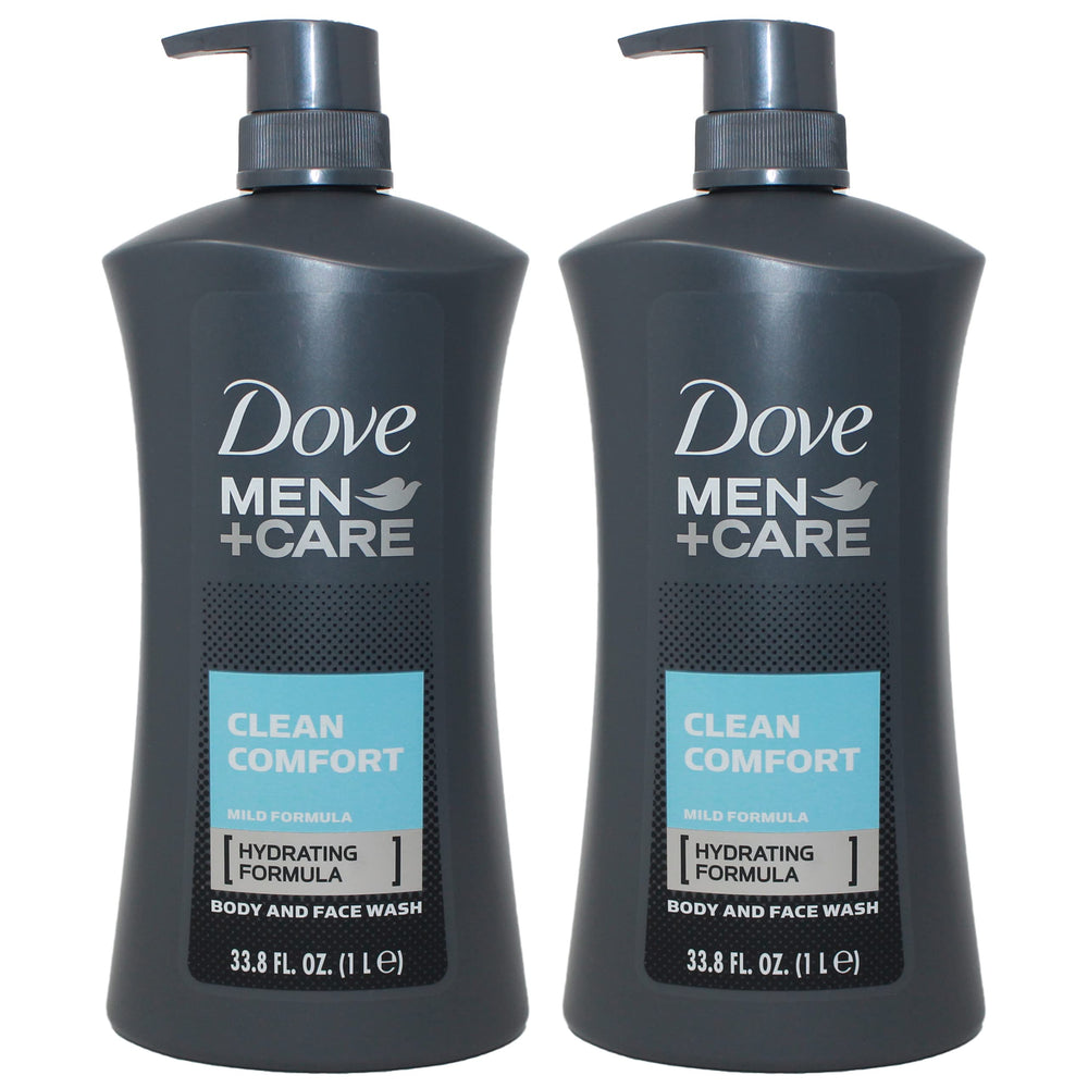 Dove Men Clean Comfort bottle pour for daily hydrating body and face care