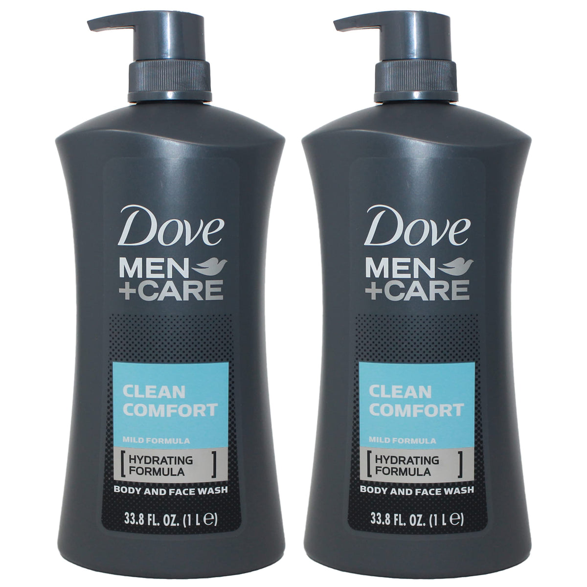 Dove Men Clean Comfort bottle pour for daily hydrating body and face care