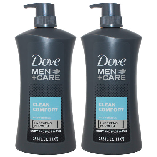 Dove Men Clean Comfort bottle pour for daily hydrating body and face care