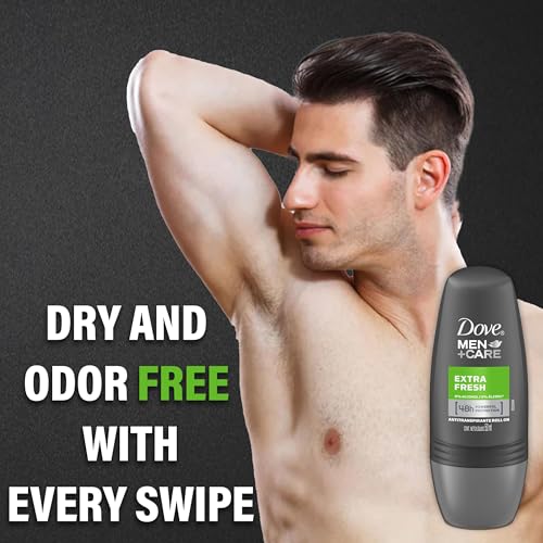 Dove Men+Care Extra Fresh roll-on bottle cap close-up highlighting secure seal