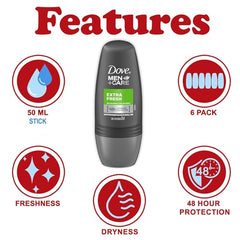 Dove Men+Care Extra Fresh six-pack bulk package ideal for travel or gym