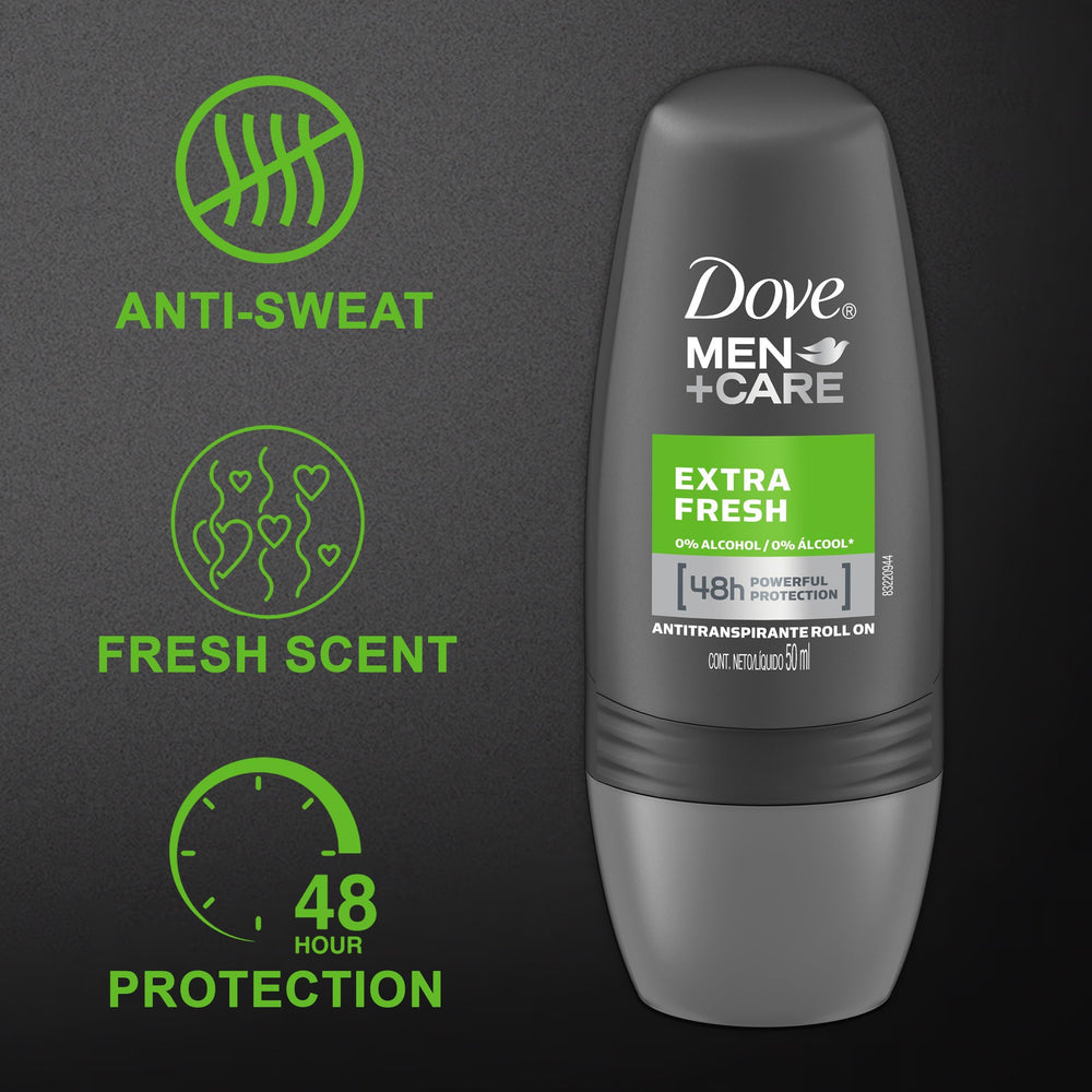 Dove Men+Care Extra Fresh packaging box on shelf