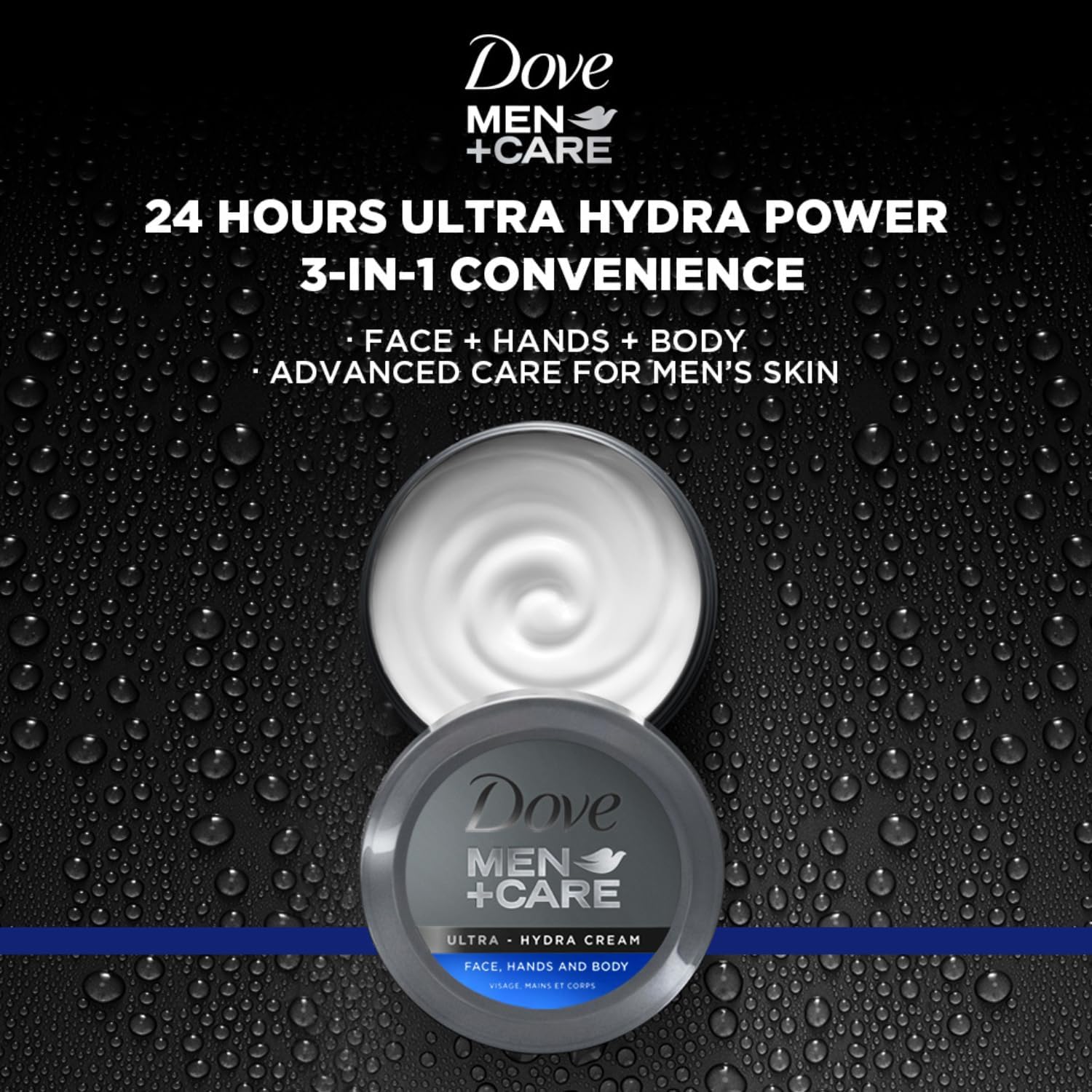 Dove Men+Care Ultra Hydra Cream Lotion for dry skin relief and daily comfort.