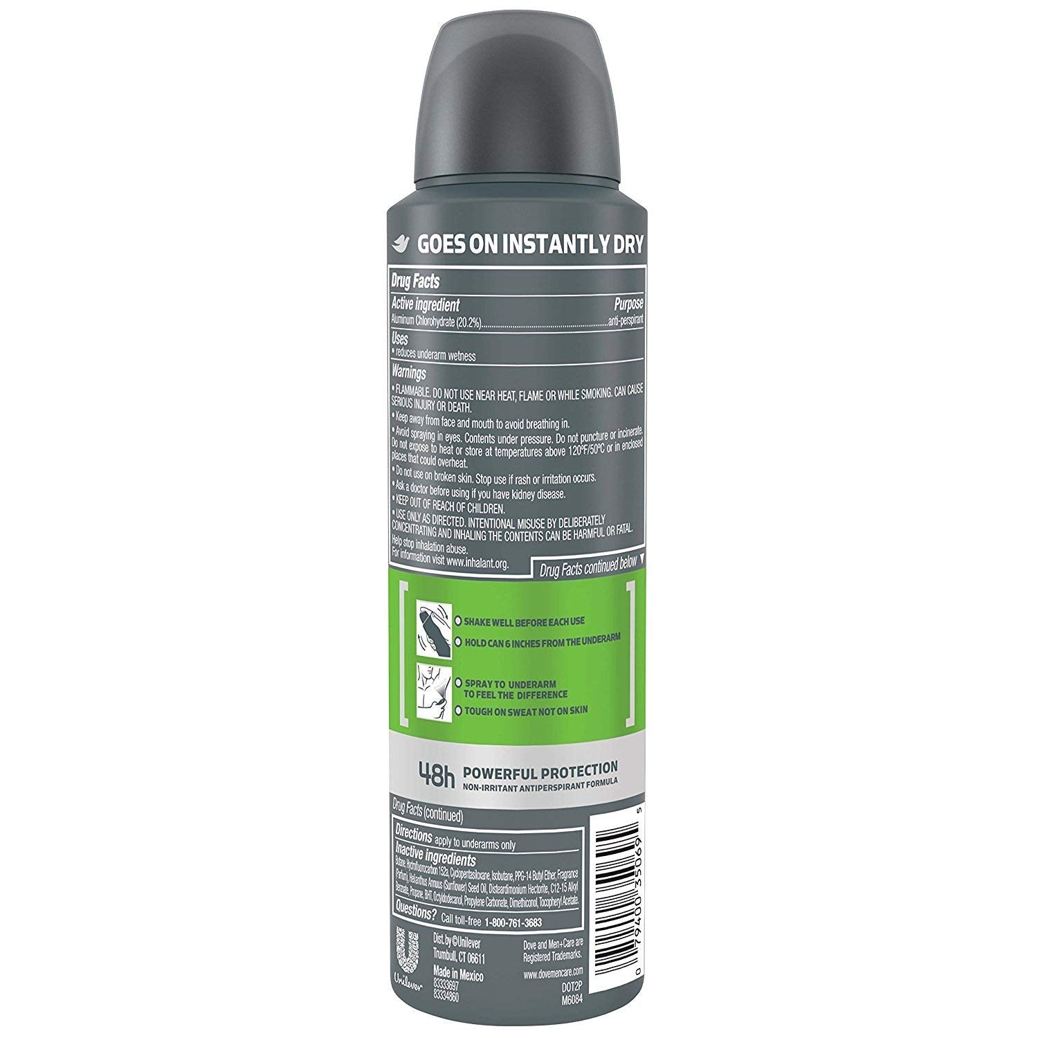 Dove Men Extra Fresh antiperspirant stick application close-up for quick use