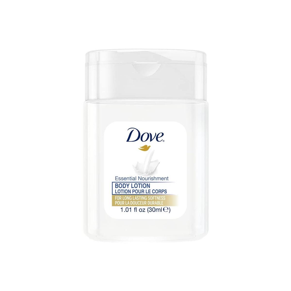 Dove Mini Hydrating Lotion bottle for hotel amenities delivering soft, moisturized skin.
