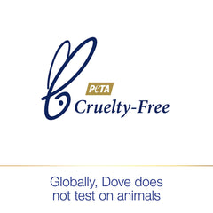 Dove Nourishing Secrets cruelty-free logo with PETA certification displayed.