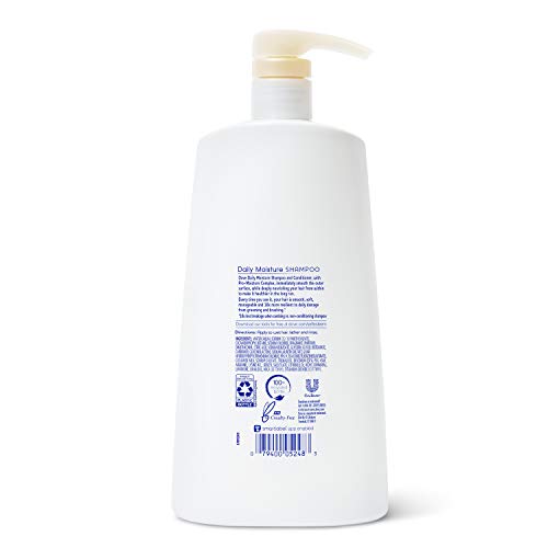 Close-up of rich lather from Dove Daily Moisture shampoo for smooth, manageable hair.