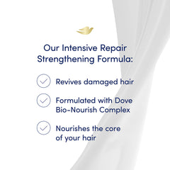 Dove Nutritive Solutions Intensive Repair Conditioner close-up, showing nourishing ingredients.