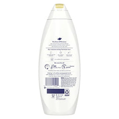 Dove Pampering Body Wash lather close-up shows creamy texture for cleansing.