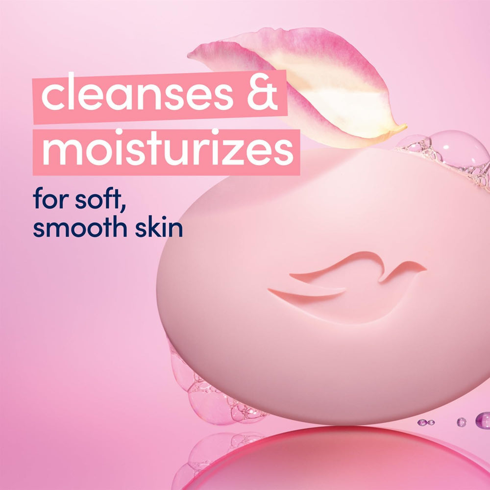 Dove Pink Beauty Bar used on face for gentle cleansing suitable for dryness.