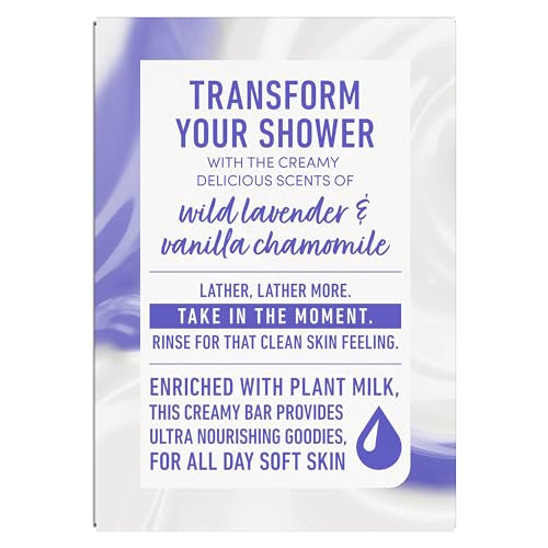 Dove Serenity Lavender Bar features calming lavender scent for a soothing shower.