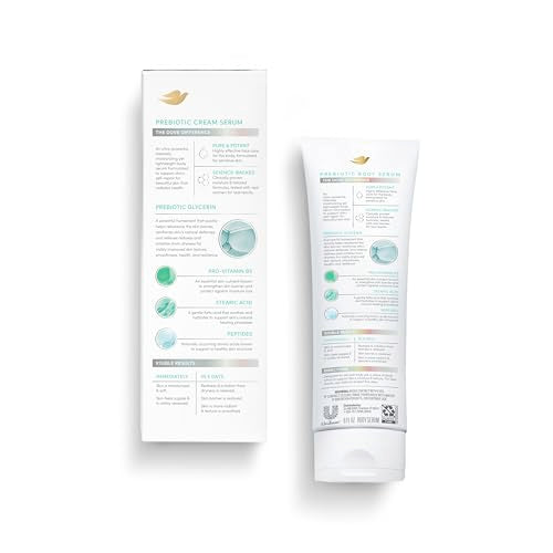 Dove Prebiotic Protection serum swatch showing smooth, fast-absorbing texture