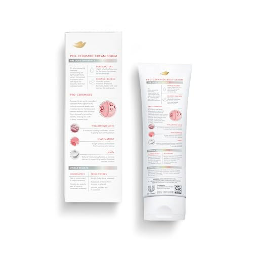 Dove Pro-Ceramide Repair Serum application close-up with silky texture.