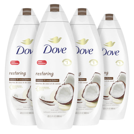 Dove Purely Pampering bottle with coconut butter for a hydrating cleanse