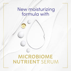 Dove Purely Pampering microbiome gentle formula shown on bottle