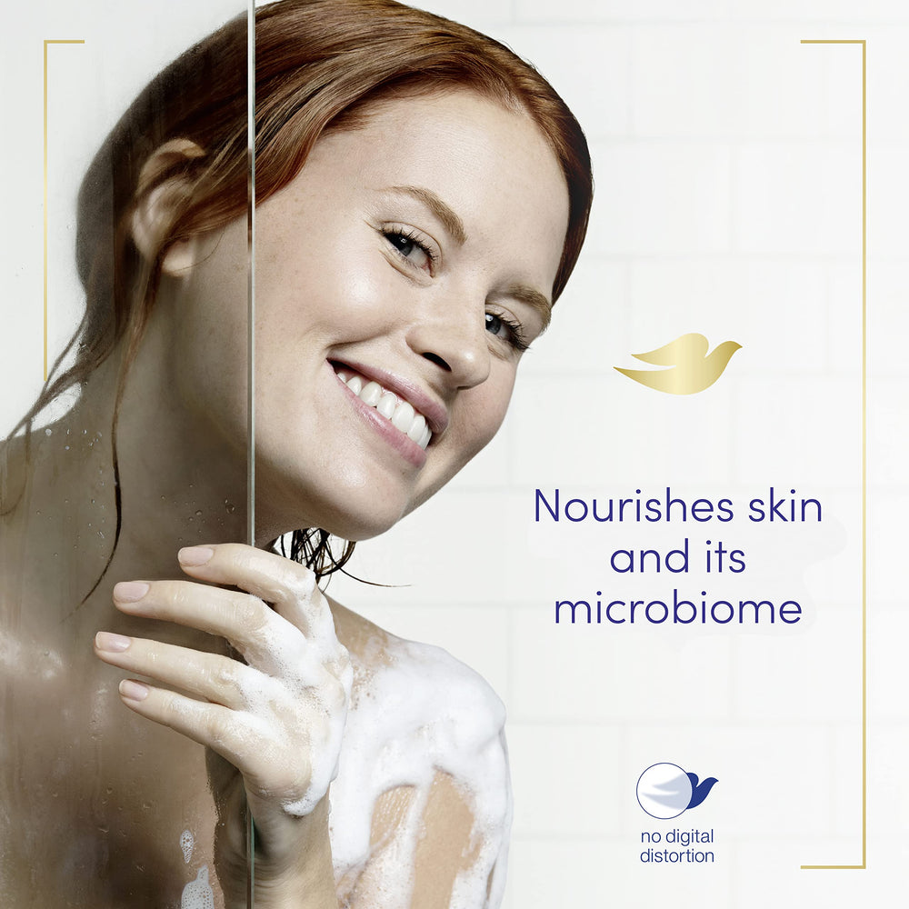 Dove Purely Pampering sulfate-free label indicating mild care