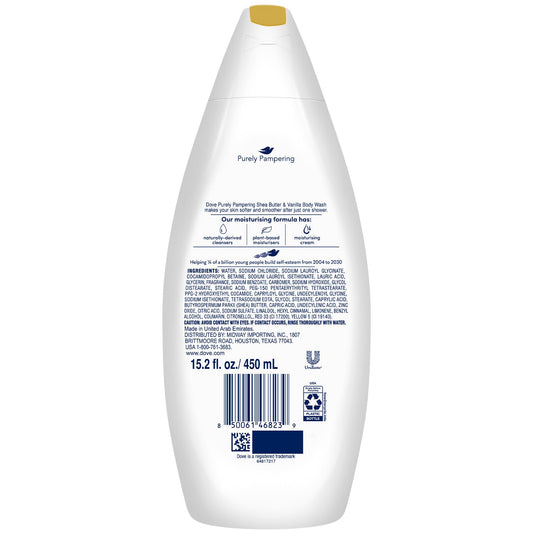 Dove Purely Pampering lather close-up showing creamy texture and soothing vanilla fragrance