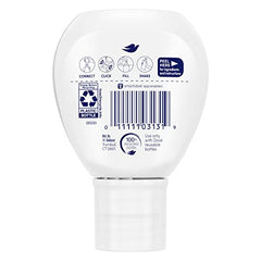 Dove reusable bottle cap quick-connect shown for mess-free refills