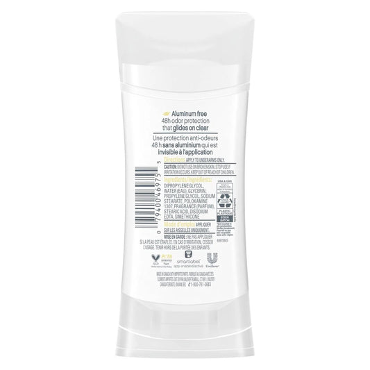 Dove sensitive-skin, alcohol-free deodorant stick protects against odor without irritation.