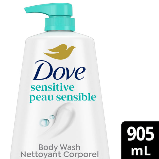 Dove Sensitive Skin Body Wash lather forming creamy foam for a gentle cleanse.