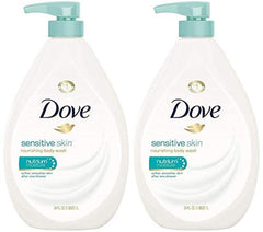 Dove Sensitive Skin Pump bottle front view for daily gentle cleansing.