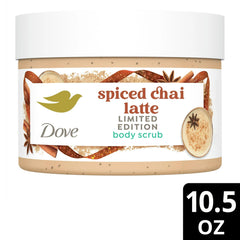 Nourishing ¼ moisturizing cream visible in Dove Spiced Chai Latte scrub.