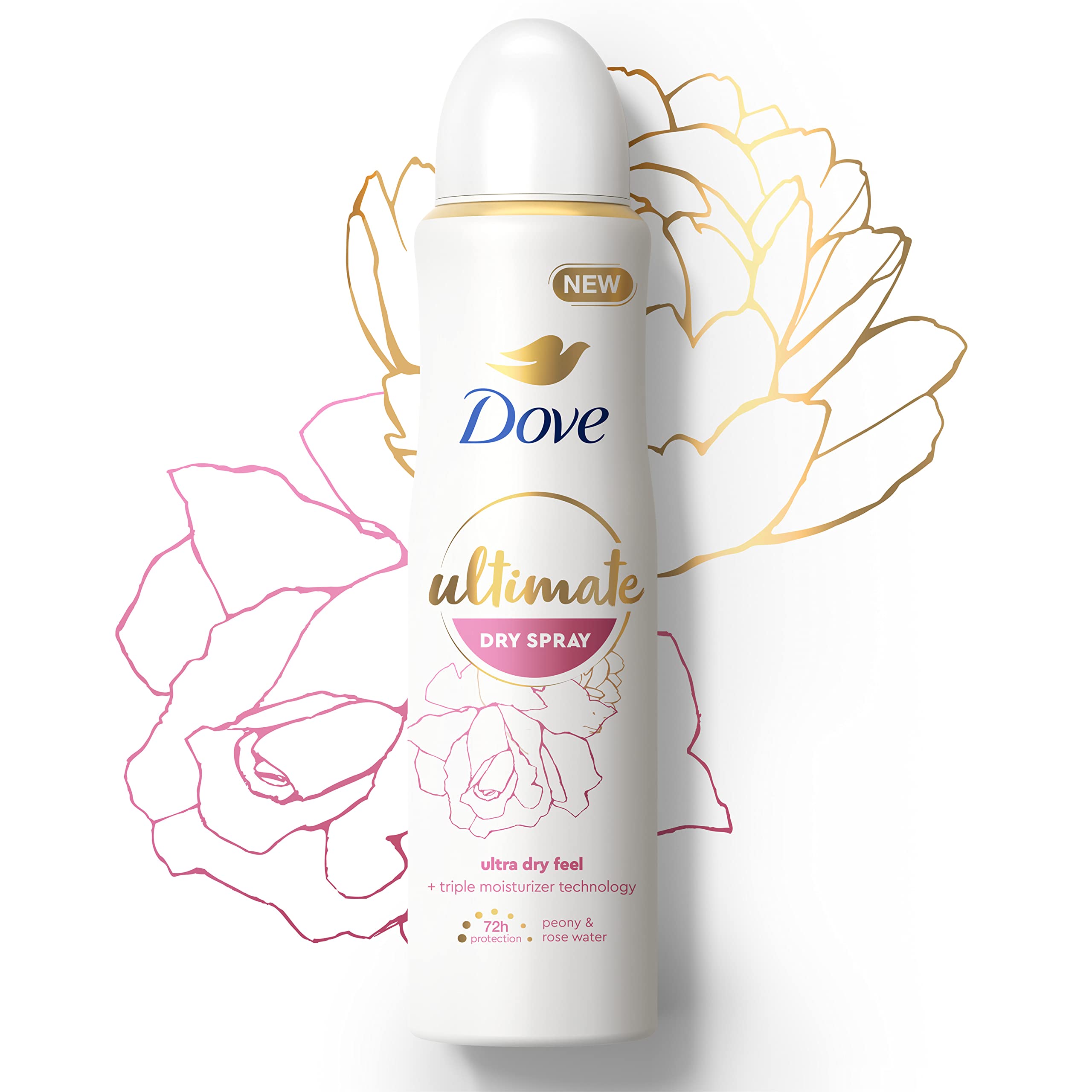 Shake before use instruction with Dove bottle.
