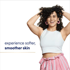 Dove spray applied to underarms maintaining dryness during busy day.