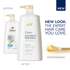 Creamy lather from Dove shampoo nourishes dry hair.