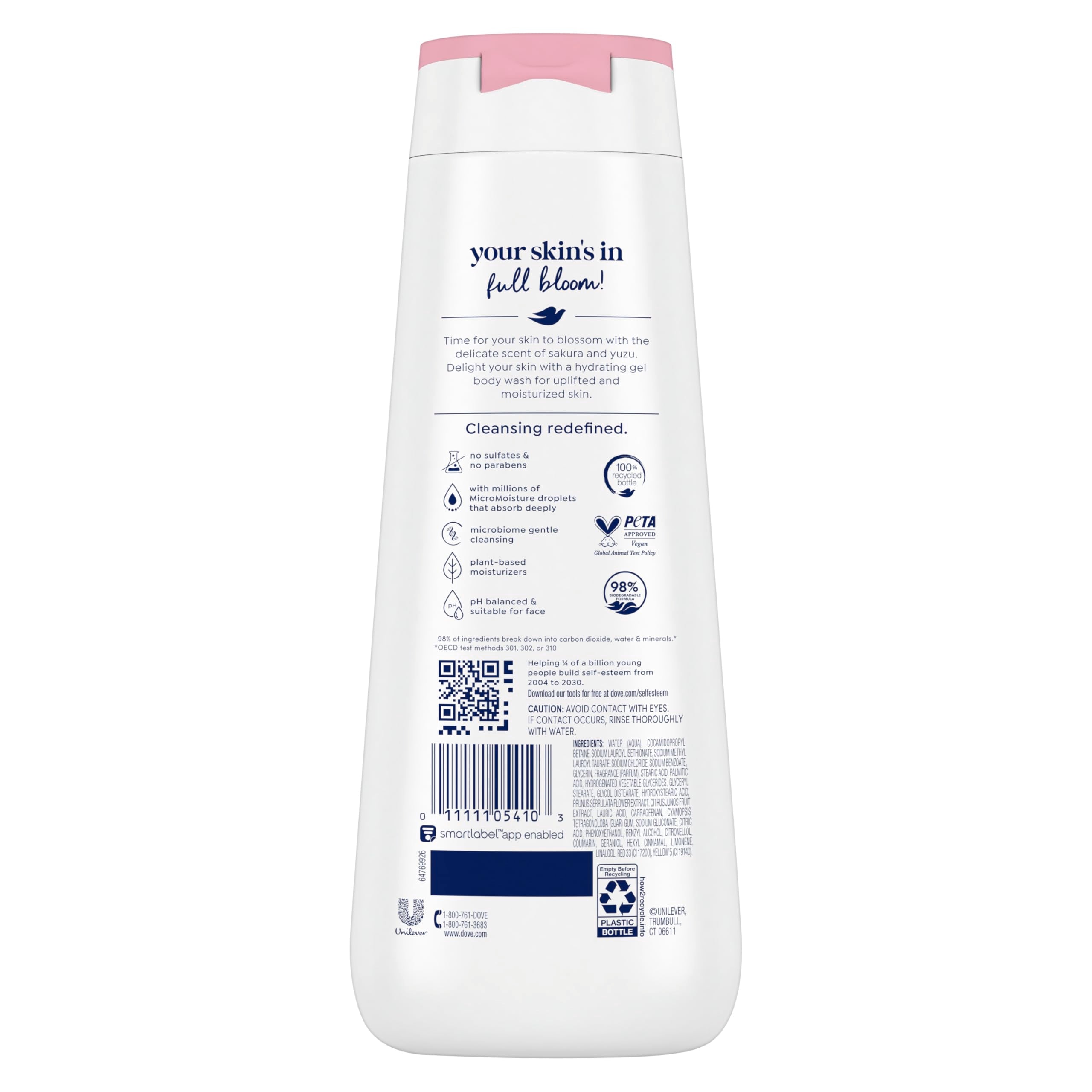 Dove Uplifting Sakura Blossom & Yuzu bottle pour for gentle cleansing